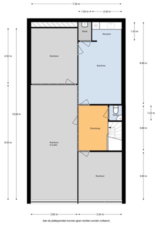Floorplan - Golf van Biskaje 7M, 3446 CS Woerden